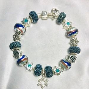 Chamilia Judaica Bracelet & 20 Charms all Sterling